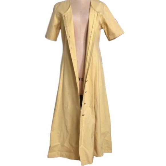 Vintage 90s maxi cotton button up A line dress with embroidery - Picture 8 of 13